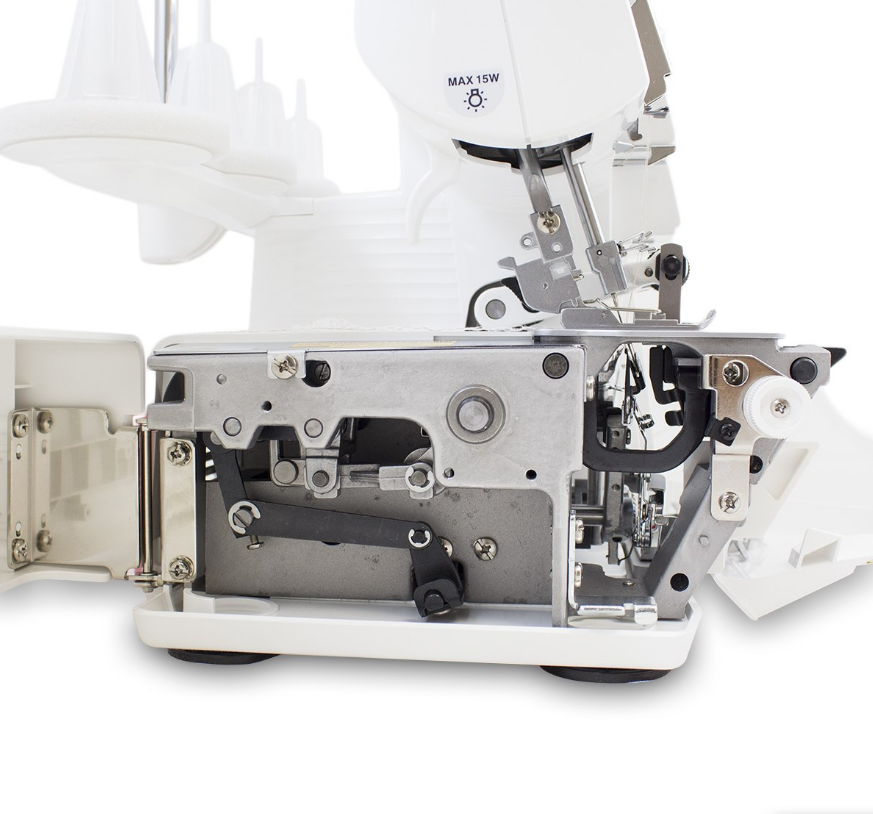 JUKI MO-214D. 2-nål, 2/3/4-trådig overlock.  MO-214D är en uppfräschad version av MO-114D med en ny design, LED-belysning samt att en avfallsamlare och blindsömsfot ingår! - 7