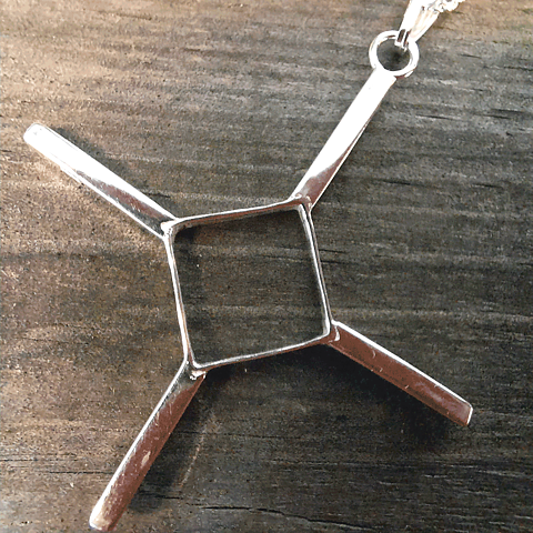 Necklace Sami Sun Sign, Silver craft, Jokkmokk design