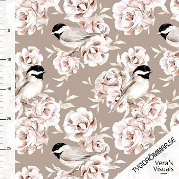 WOVEN COTTON - LOVELY BIRDS 
