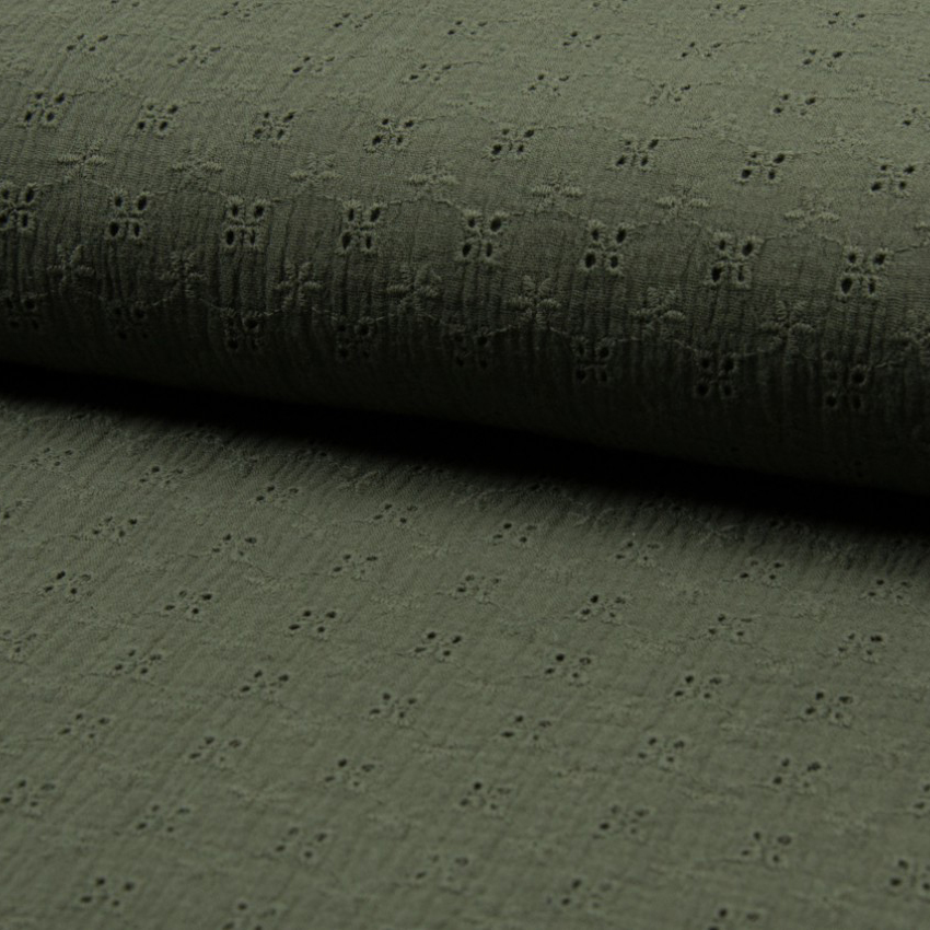 MUSLIN EMBROIDERY - KHAKI