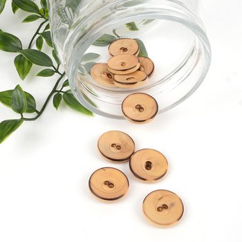 BUTTON 25MM - BURNT