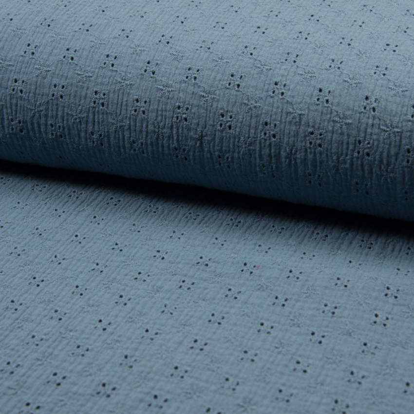 MUSLIN EMBROIDERY - DUSK BLUE