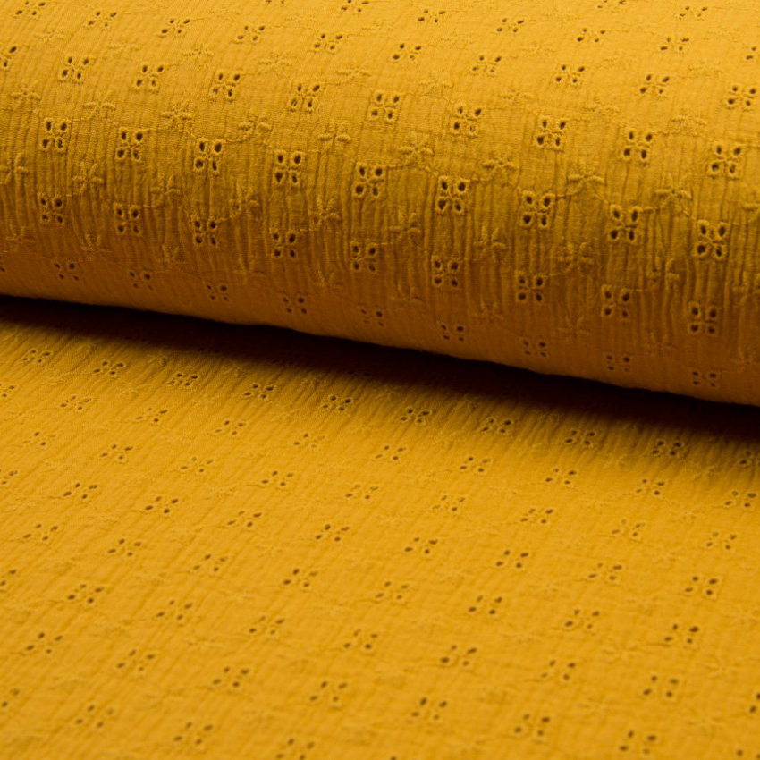 MUSLIN EMBROIDERY - MUSTARD