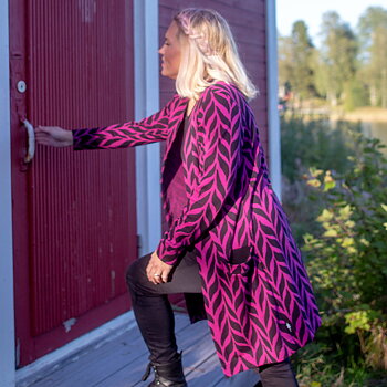 JACQUARD KNIT PLAIT - PURPLE