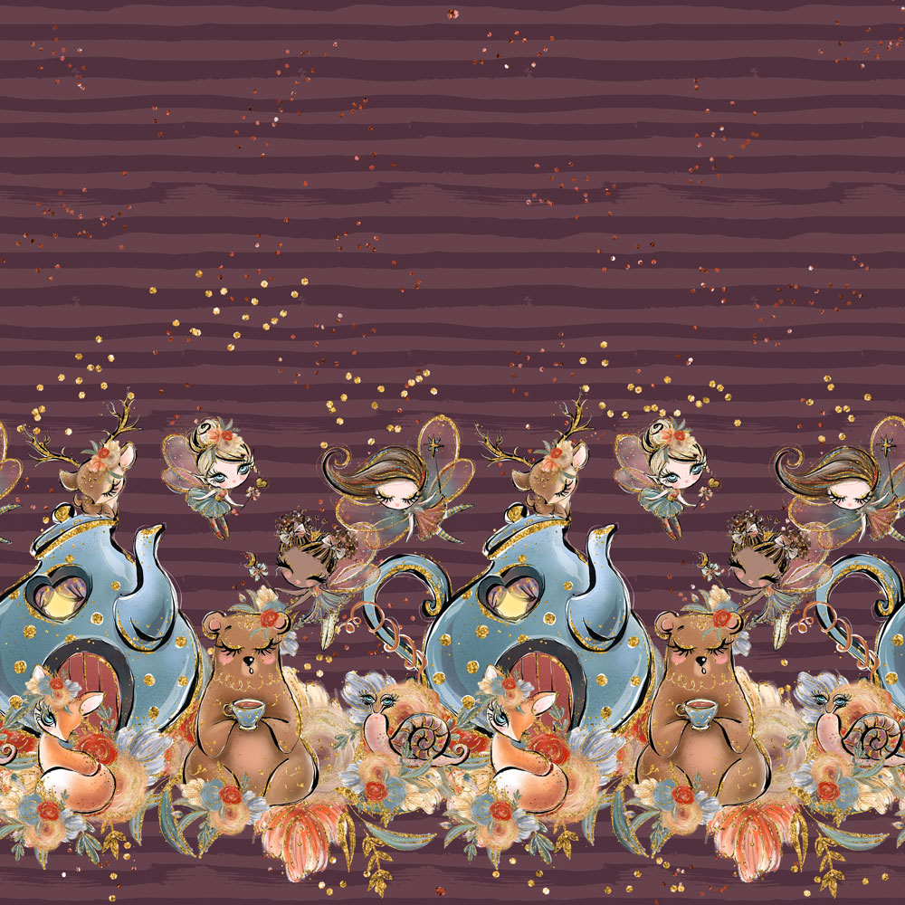 PANEL TEA PARTY - AUBERGINE