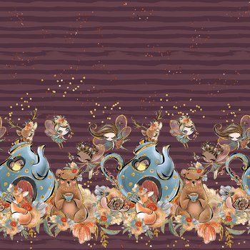 PANEL TEA PARTY - AUBERGINE