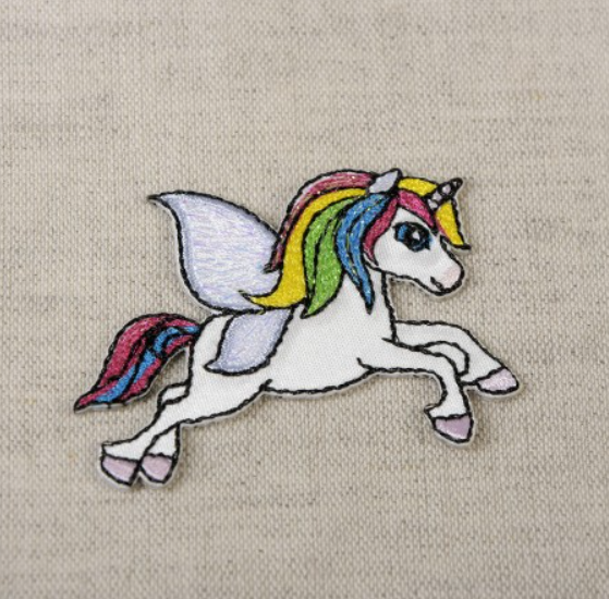 APPLIQUE/INSIGNE EN TISSU - LICORNE VOLANTE