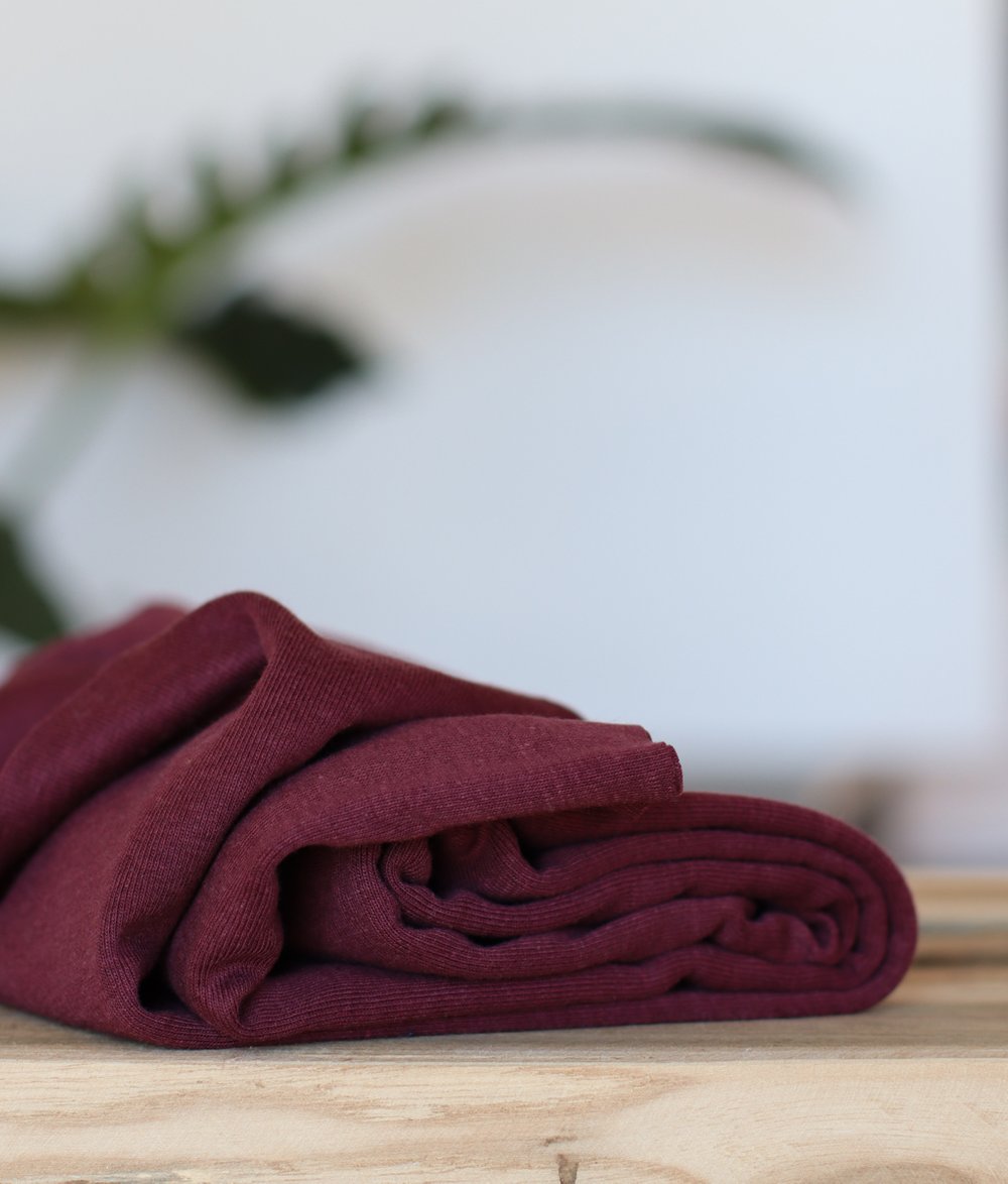 TENCEL™ FINE RIB JERSEY - MAROON - 2