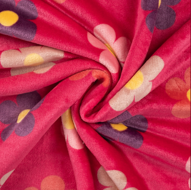 CUDDLE FLEECE - FLOWERS PINK - 4