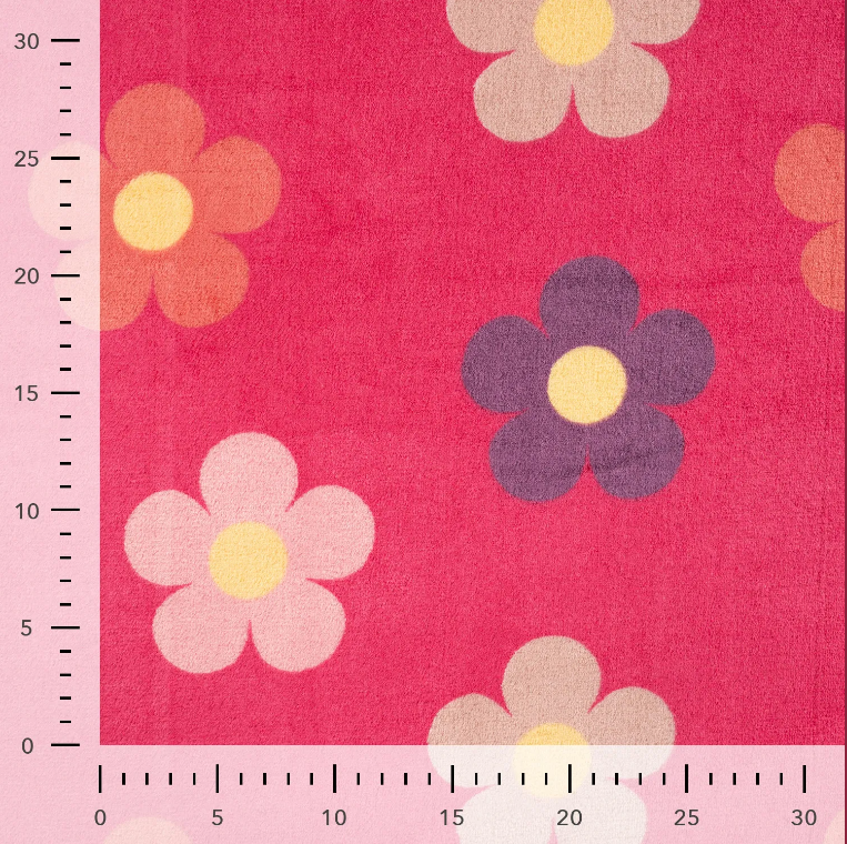 CUDDLE FLEECE - FLOWERS PINK - 3