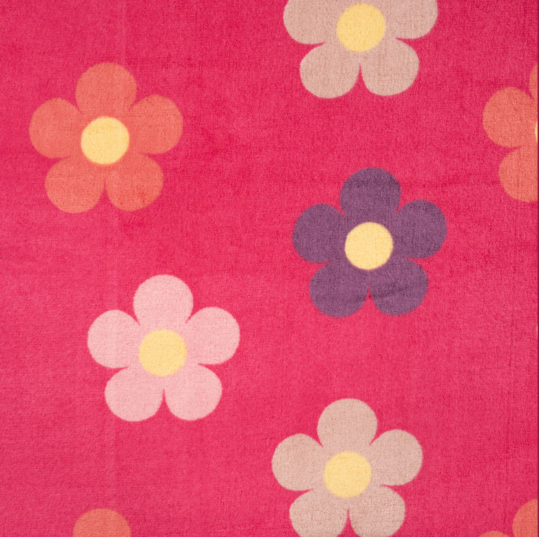 CUDDLE FLEECE - FLOWERS PINK