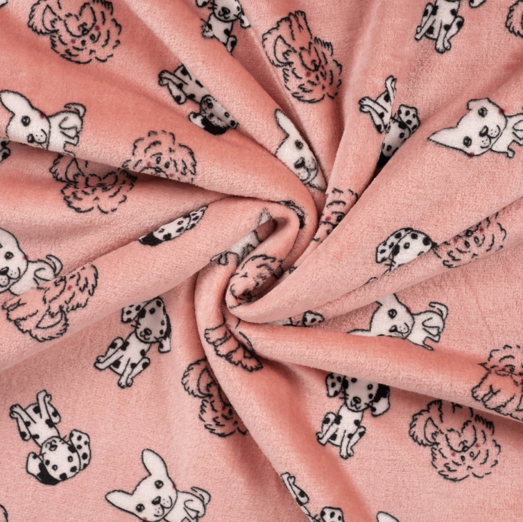 CUDDLE FLEECE - DOGS PINK - 3