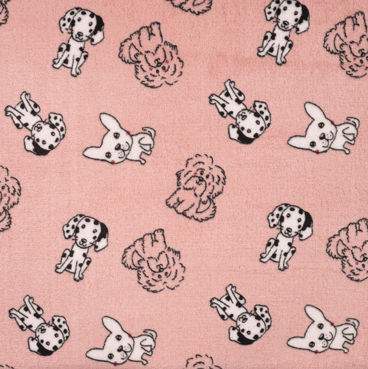 CUDDLE FLEECE - DOGS PINK