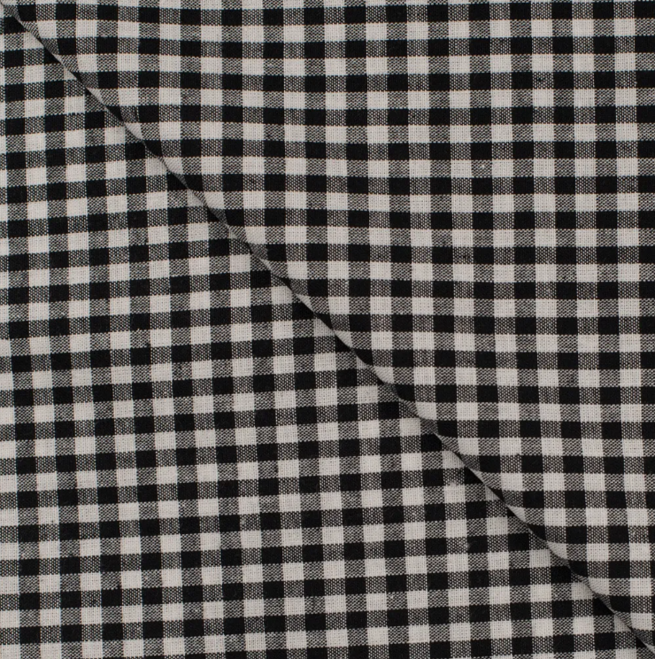 WOVEN COTTON  - SMALL BLACK CHECKS - 2