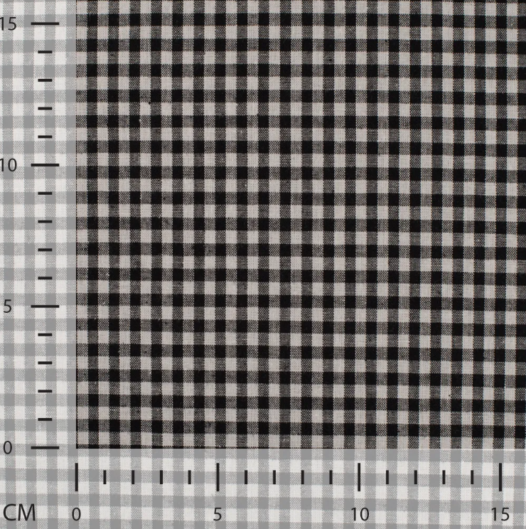 WOVEN COTTON  - SMALL BLACK CHECKS - 3