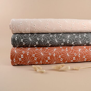 MUSLIN FLORALS - DARK KHAKI