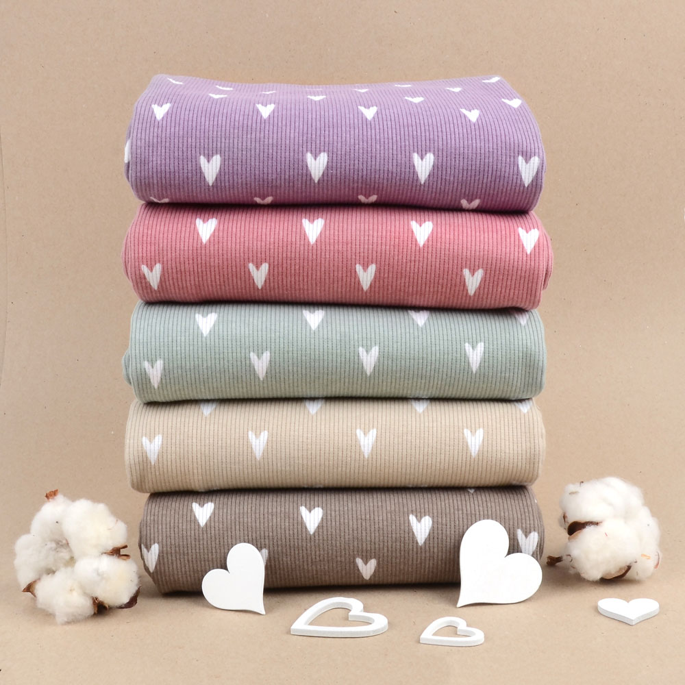 HEARTS RIBBED - TAUPE - 3