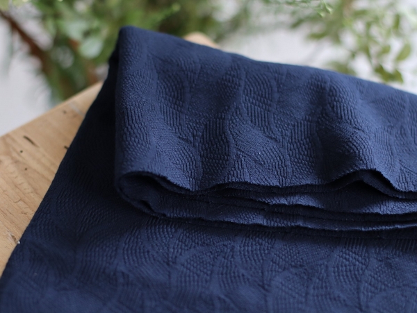 LEAF JACQUARD - NAVY BLUE