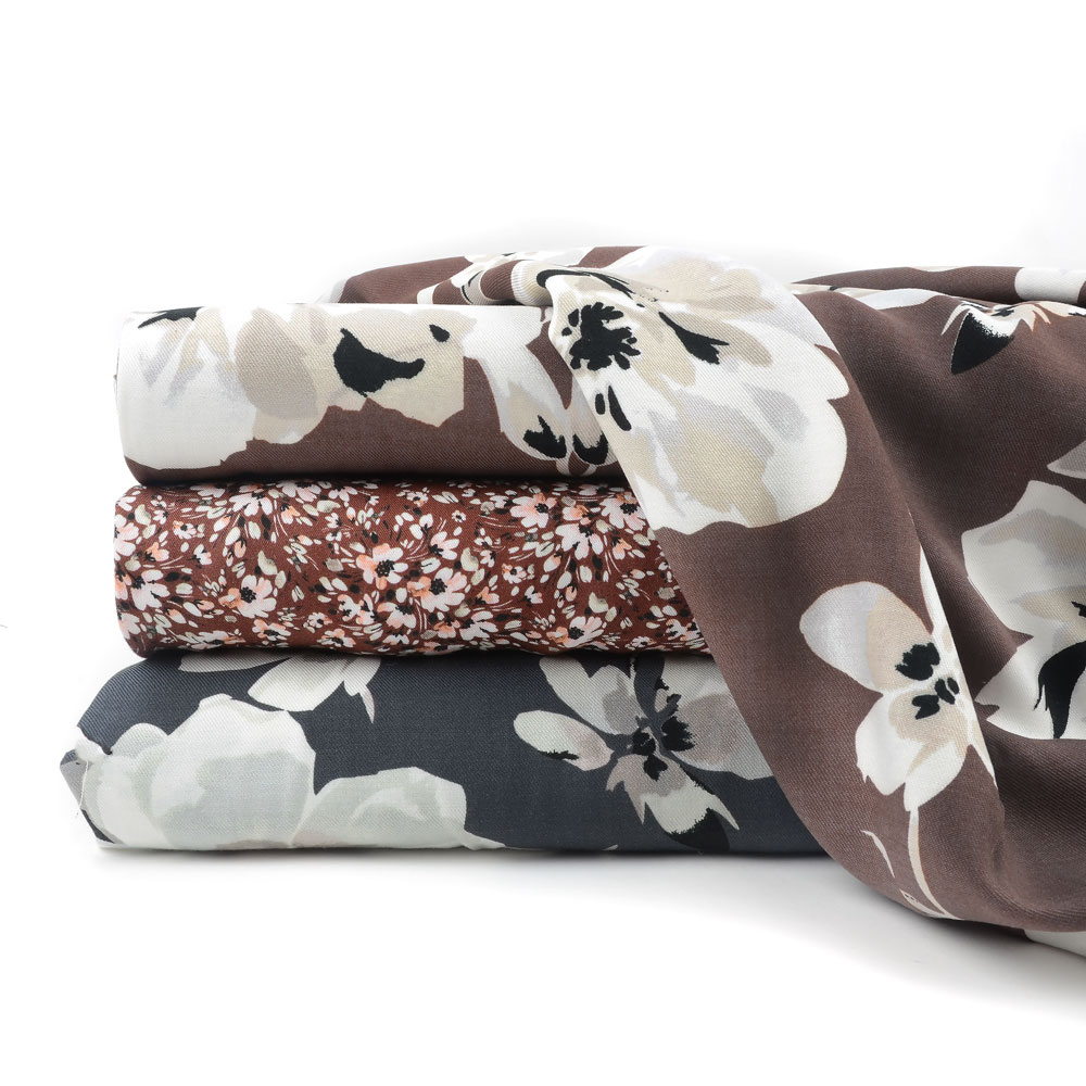 VISCOSE -  BIG FLORAL GRAY - 2