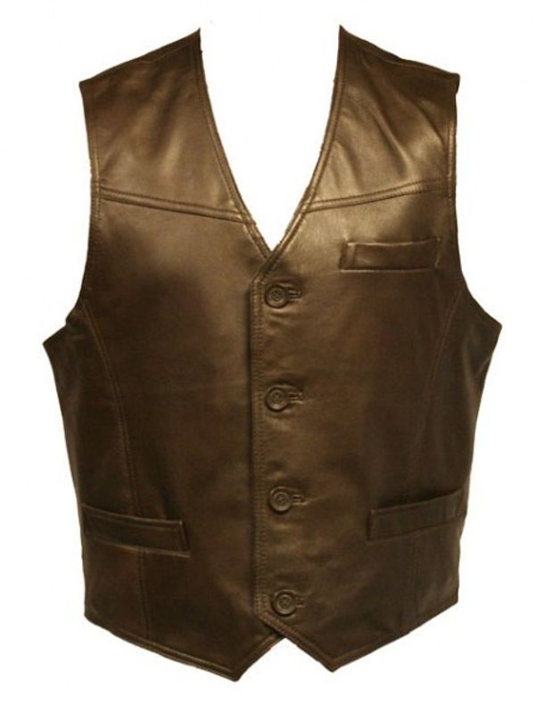 Skinnvest - Brun