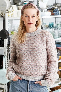 Tröja med tvåfärgat mönster i Kamma