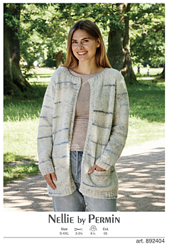 Lång cardigan med fickor i Nellie, 892404 pdf