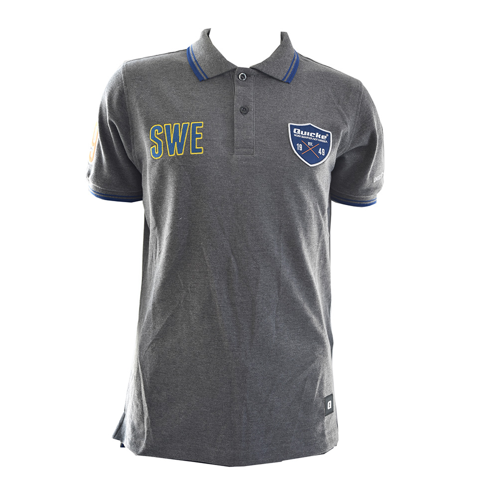 GREY MELANGE POLO PIQUE - Women