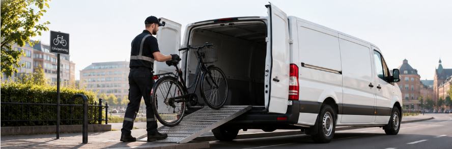 Vi kan även hämta eller lämna cykel hemma hos er eller på ert företag  Klicka på bilden och fyll i formuläret så återkommer vi