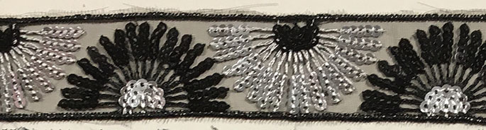 Paljettband Svart & Silver