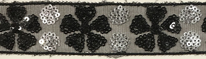 Paljettband Svart & Silver