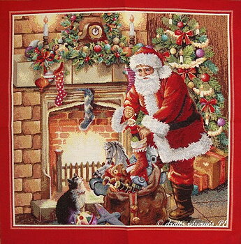 Jultomte vid härden