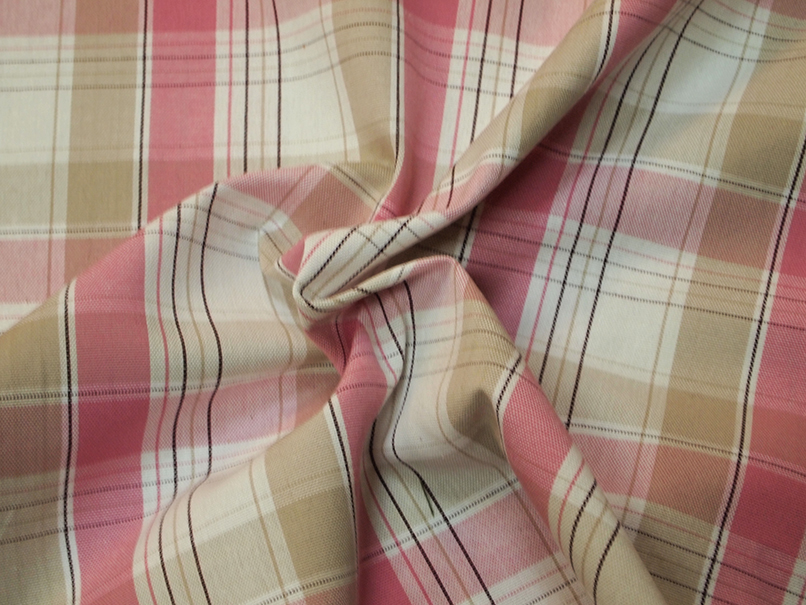 Rutig Bomull Rosa/Beige - 3