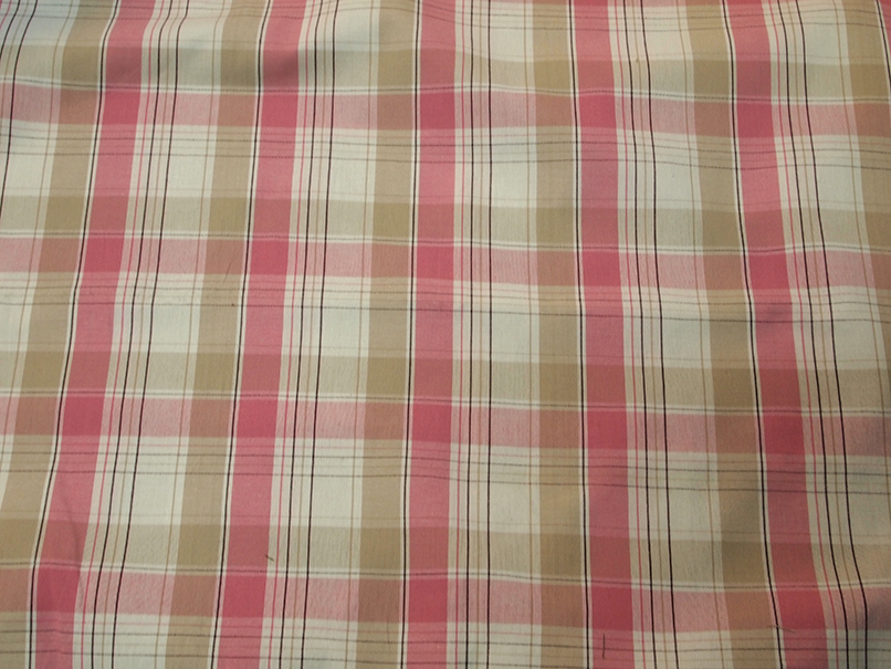 Rutig Bomull Rosa/Beige