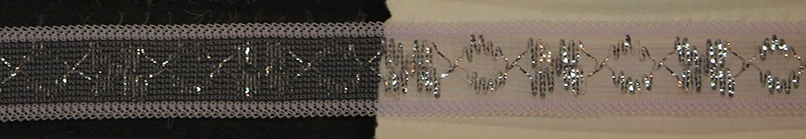 Ljus lila & Silver nylonspets, 13mm