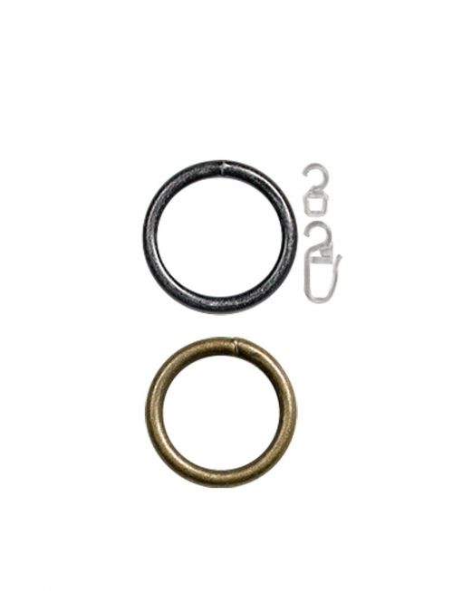 Gardinring metall inkl clips Oxid