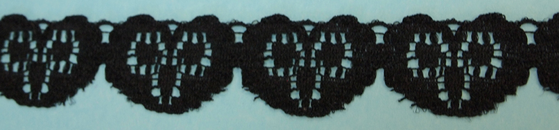 Svart nylonspets, 12mm
