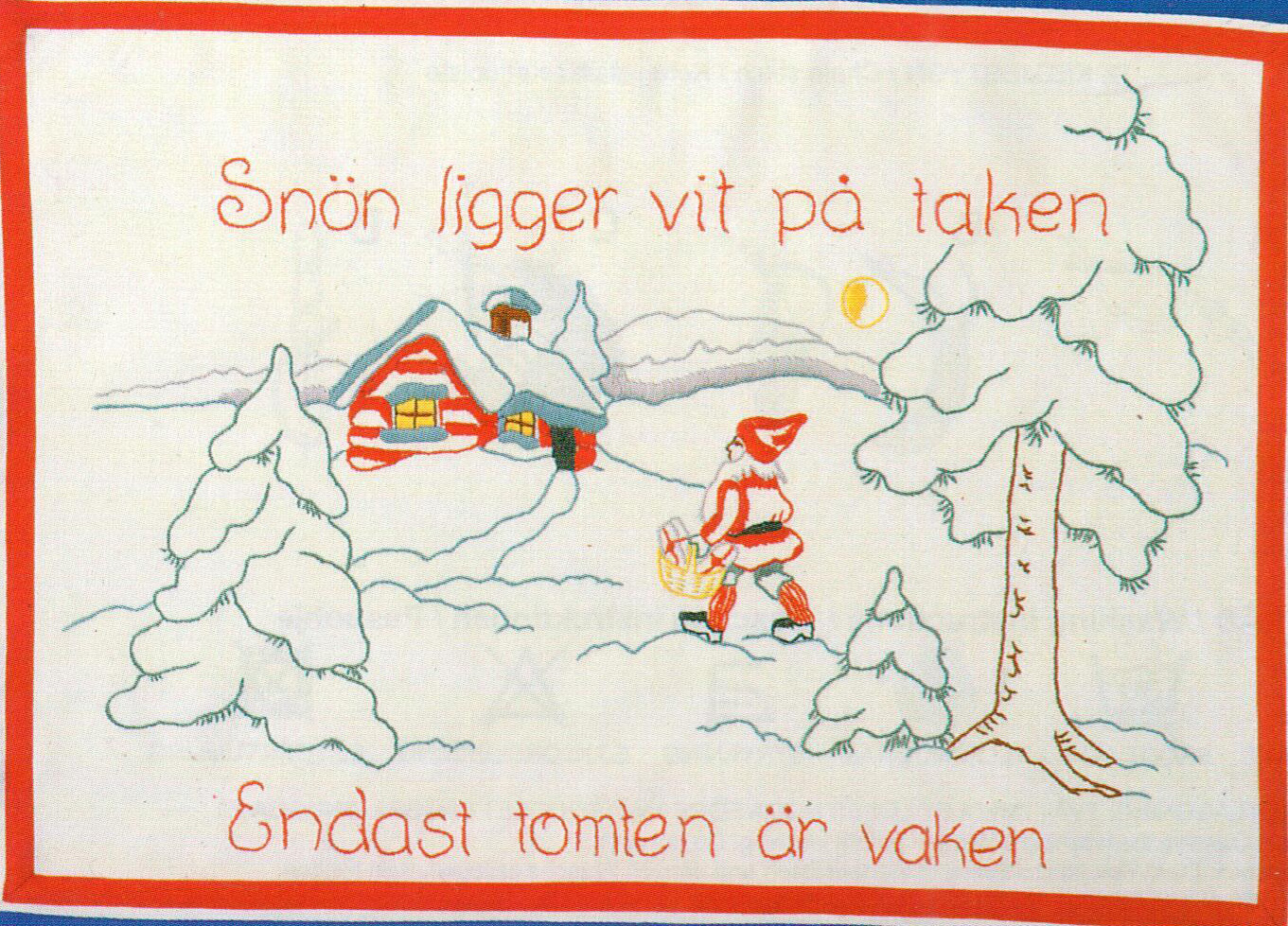 Ritad Bonad Snön Ligger Vit På Taken