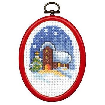 Jul Korsstygn Vinter Kyrka