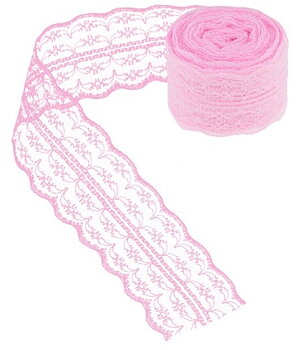 Rosa nylonspets 45 mm