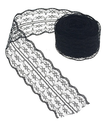 Svart nylonspets 45 mm
