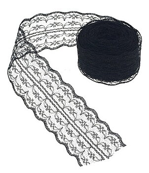 Svart nylonspets 45 mm