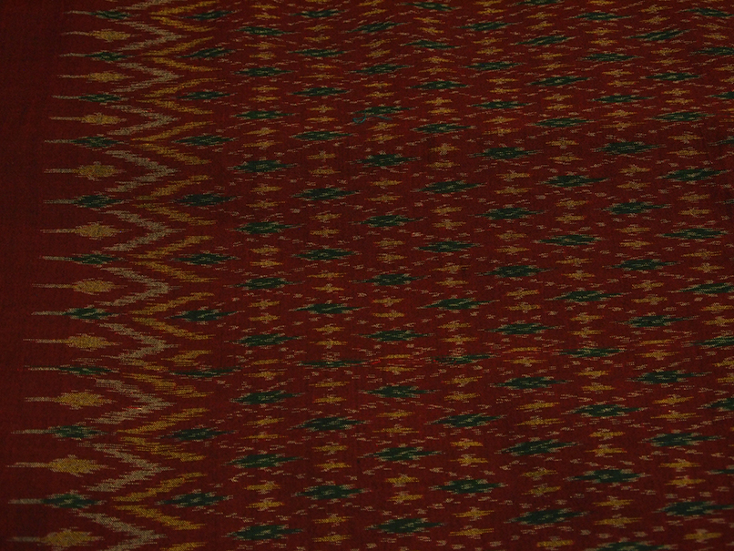 Thailändsk ikat Vinröd