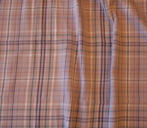 Rutig bomull Lila/grå/orange/grön
