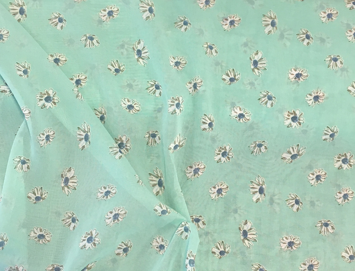 Bomulls Voile Blommor