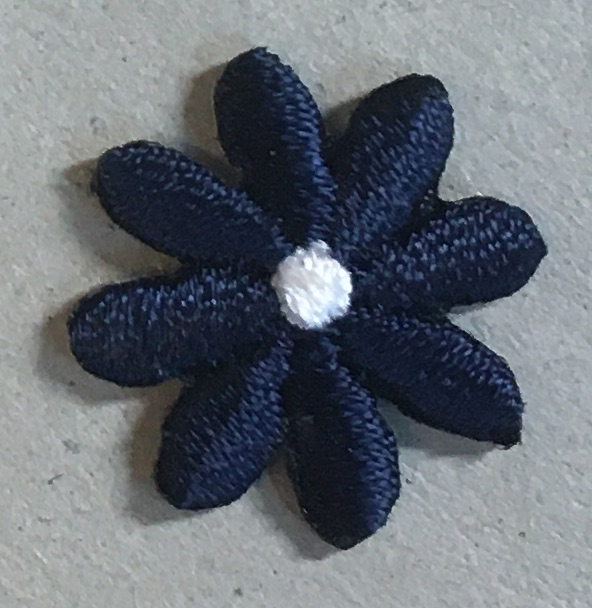 Strykmärke Marinblå Blomma