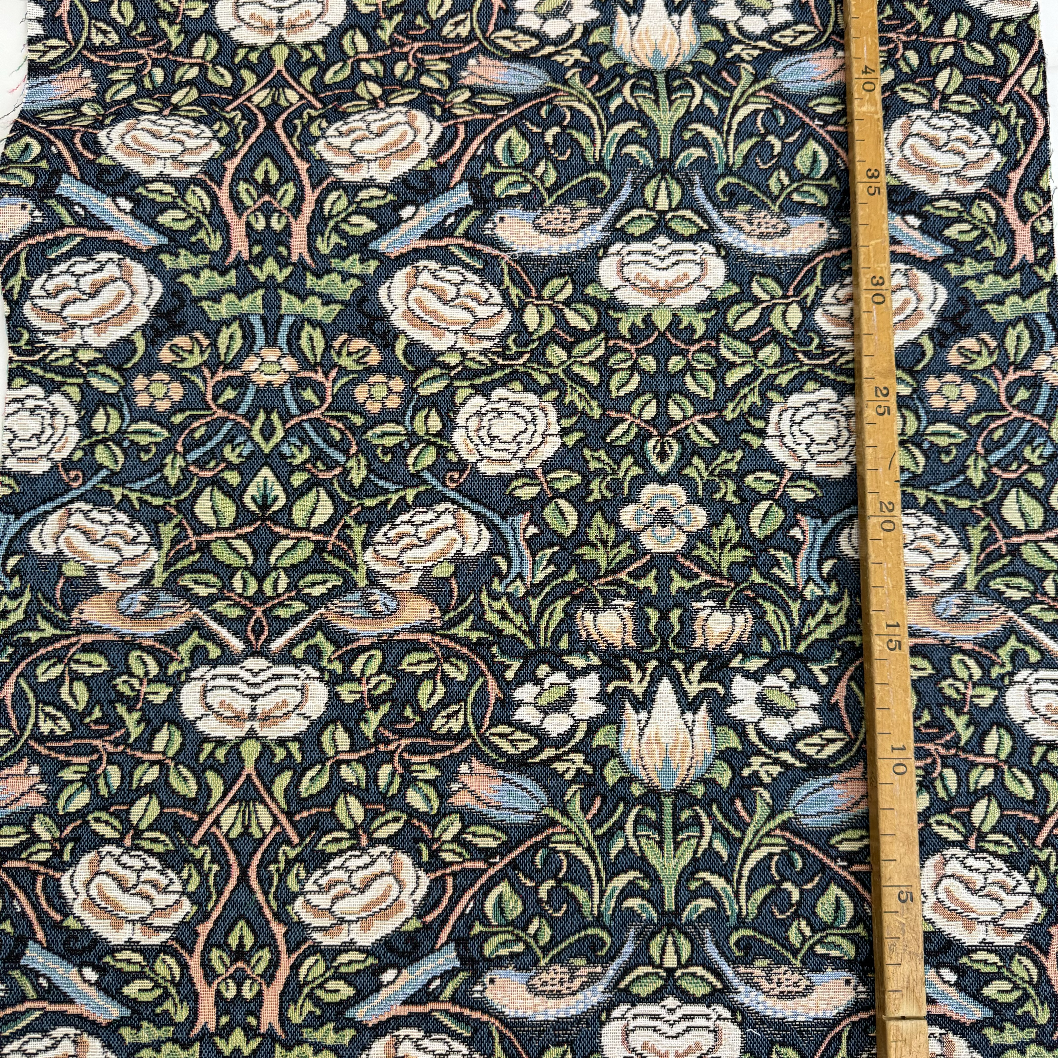 Morris Jacquard Blå Fåglar 2a-sort - 2