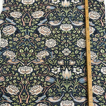 Morris Jacquard Blå Fåglar 2a-sort