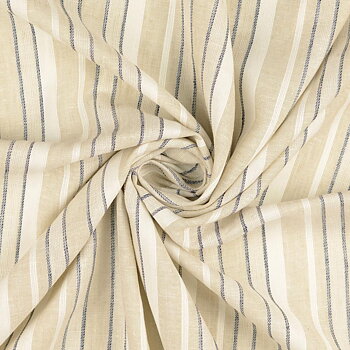 Randig Linne Viskos Beige