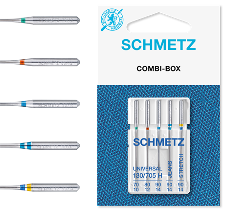 Symaskinsnål Combi-box 5-pack