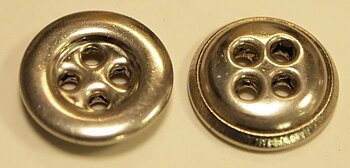 Metallknappar i silver, guld och brons